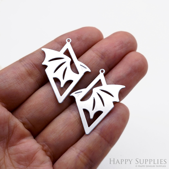 Corroded Stainless Steel Jewelry Charms, Dragon Halloween Brass Charms, Earring Charms, Etched Silver Jewelry Pendants, Etched Brass Jewelry Findings, Jewelry Wholesale (SSB1137)