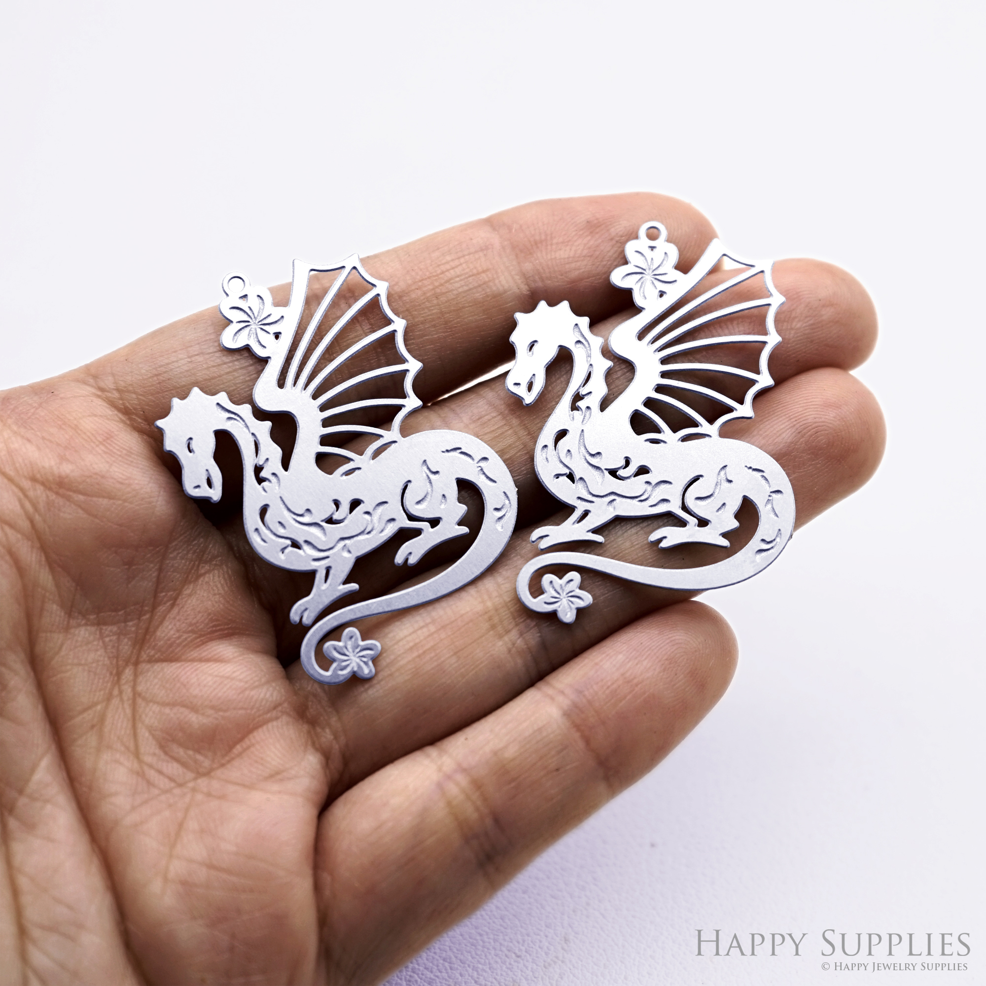 Corroded Stainless Steel Jewelry Charms, Dragon Halloween Brass Charms, Earring Charms, Etched Silver Jewelry Pendants, Etched Brass Jewelry Findings, Jewelry Wholesale (SSB1138)