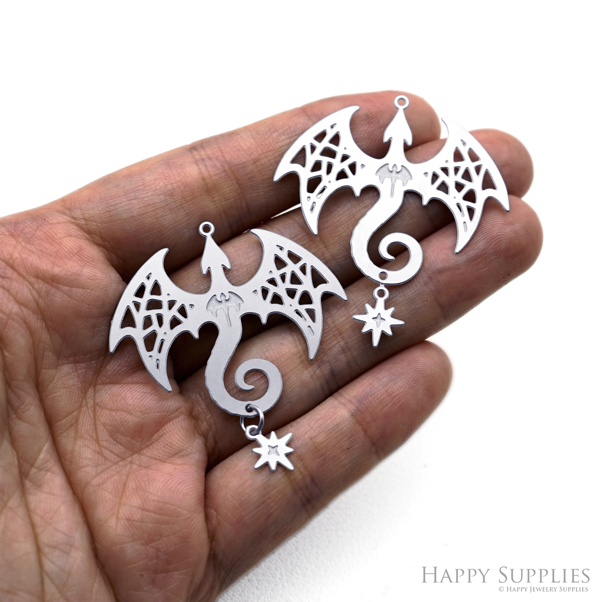 4pcs(1set) Corroded Stainless Steel Jewelry Charms, Dragon Brass Charms, Etched Charms, Corroded Silver Jewelry Findings, Etched Pendants Jewelry Wholesale (SSB1142)