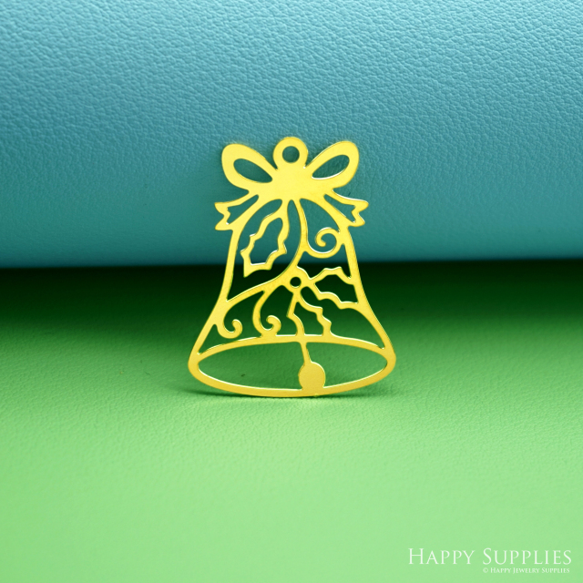 2pcs Stainless Steel Jewelry Charms, Raw Brass Charms, Christmas Bell Charms, Earrings Findings, Stainless Steel Silver Jewelry Pendants, Brass Jewelry Findings, Stainless Steel Pendants Jewelry Wholesale (D3026)