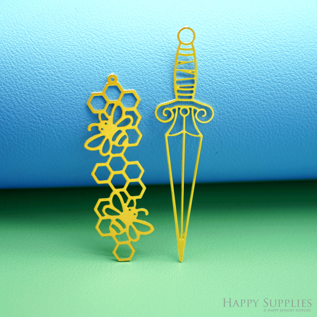 2pcs Stainless Steel Jewelry Charms, Raw Brass Charms, Bee Sword Charms, Earrings Findings, Stainless Steel Silver Jewelry Pendants, Brass Jewelry Findings, Stainless Steel Pendants Jewelry Wholesale (D3029)