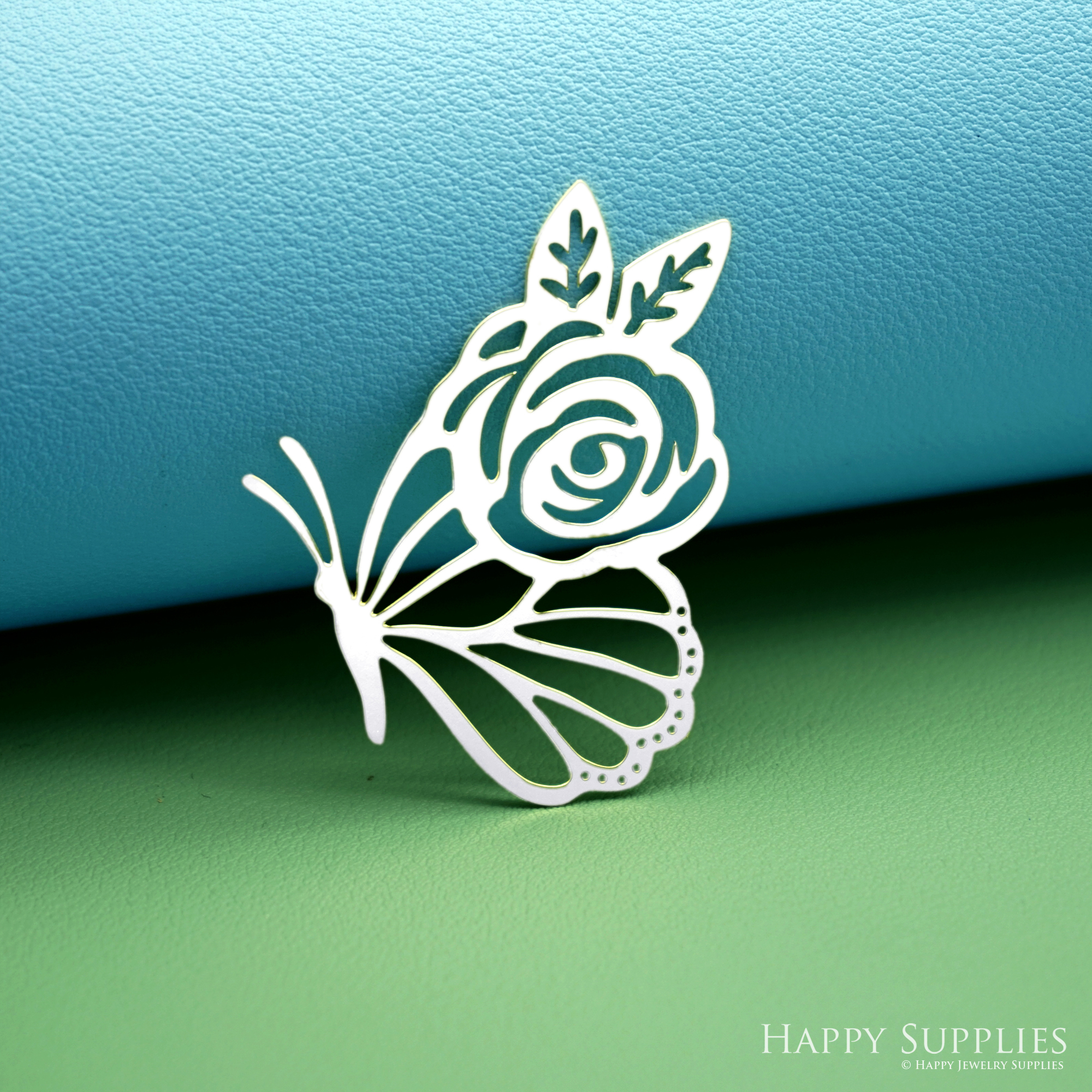 2pcs Stainless Steel Jewelry Charms, Raw Brass Charms, Butterfly Flower Charms, Earrings Findings, Stainless Steel Silver Jewelry Pendants, Brass Jewelry Findings, Stainless Steel Pendants Jewelry Wholesale (D3031)