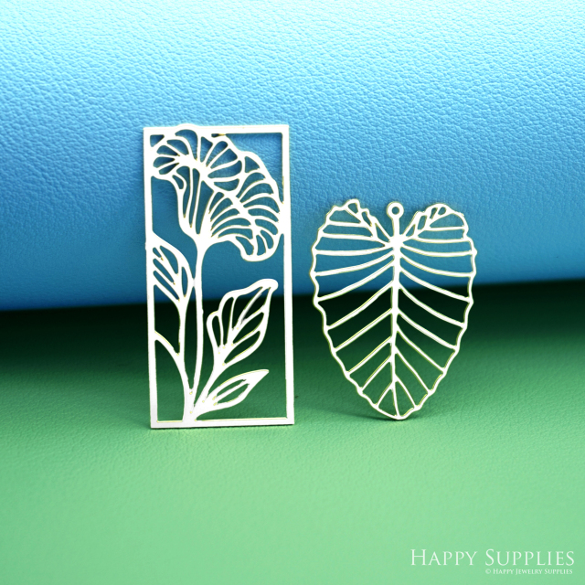 2pcs Stainless Steel Jewelry Charms, Raw Brass Charms, Leaf Charms, Earrings Findings, Stainless Steel Silver Jewelry Pendants, Brass Jewelry Findings, Stainless Steel Pendants Jewelry Wholesale (D3030)