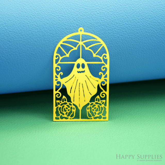 2pcs Stainless Steel Jewelry Charms, Raw Brass Charms, Halloween Ghost Flower Charms, Earrings Findings, Stainless Steel Silver Jewelry Pendants, Brass Jewelry Findings, Stainless Steel Pendants Jewelry Wholesale (D3028)