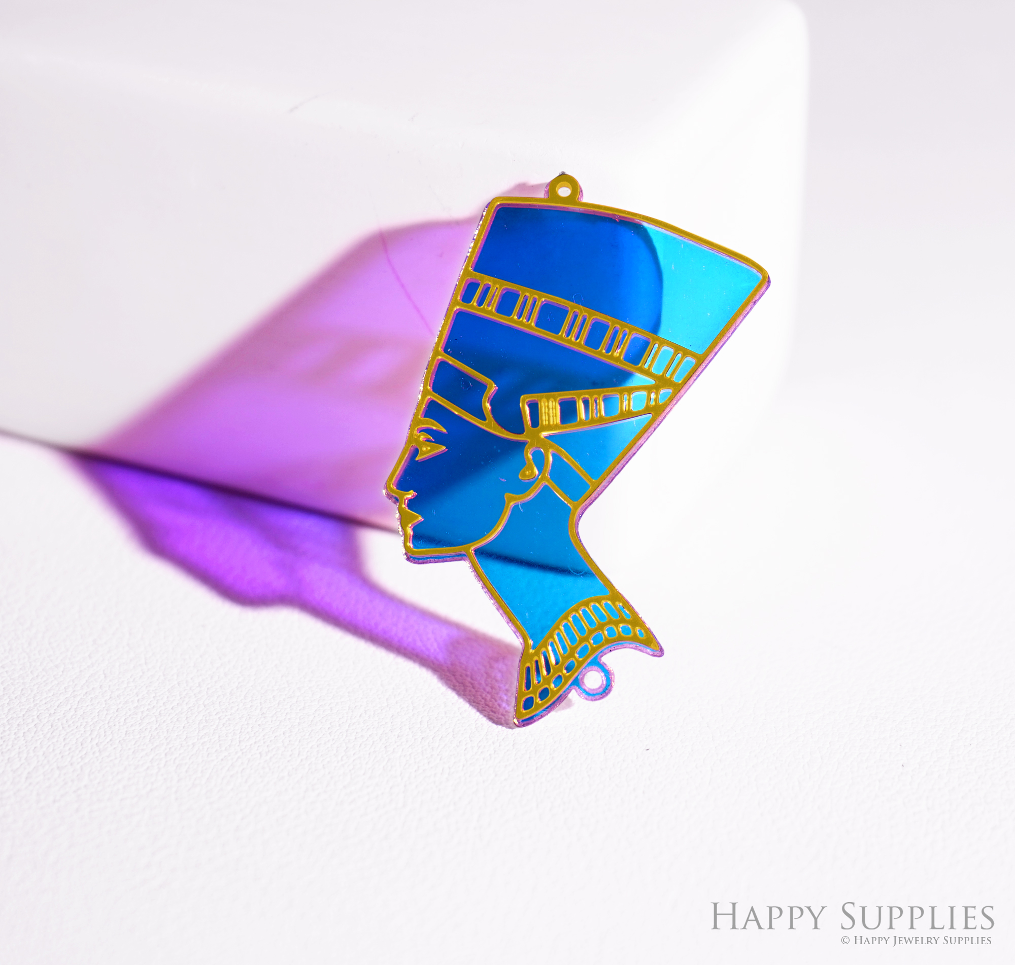 2pcs Rainbow Empress Nefertiti of Egypt Charm,Brass Prism Charm,Iridescent Pendant,Charms Connector, DIY Jewelry Making Supplie,Sun Catcher(Q091)