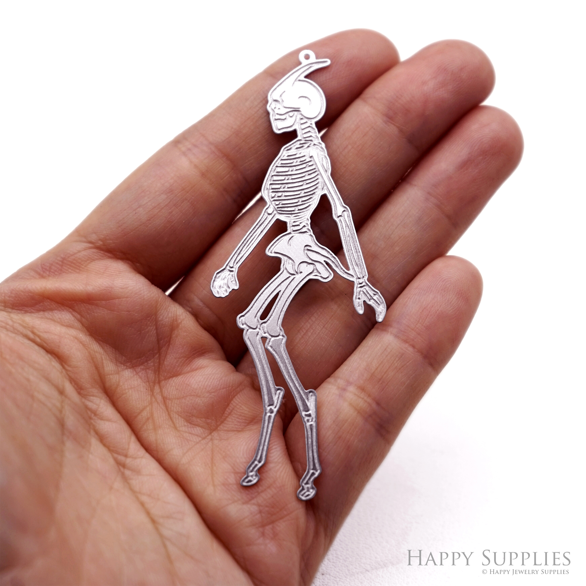 Corroded Stainless Steel Jewelry Charms, Skull Halloween Brass Charms, Earring Charms, Etched Silver Jewelry Pendants, Etched Brass Jewelry Findings, Jewelry Wholesale (SSB1153)