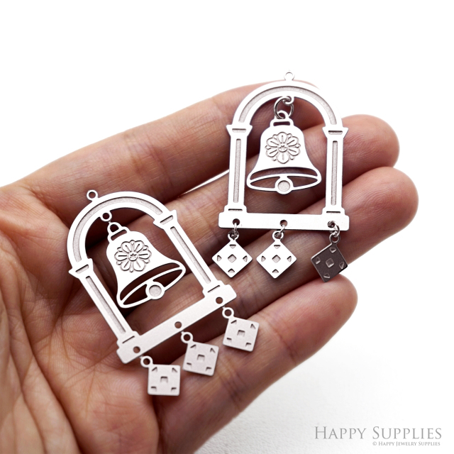 10pcs(1set) Corroded Stainless Steel Jewelry Charms, Leaning Tower of Pisa's bell tower Brass Charms, Etched Charms, Corroded Silver Jewelry Findings, Etched Pendants Jewelry Wholesale (SSB1146)