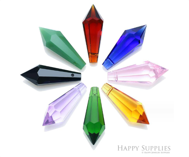 Crystal Icicle Shape Zircon Connector Charm, Glass Bracelet Earring Charms, Crystal Gemstone Earring Pendant Charm Wholesale (TR-189)