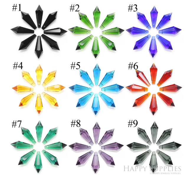 Crystal Icicle Shape Zircon Connector Charm, Glass Bracelet Earring Charms, Crystal Gemstone Earring Pendant Charm Wholesale (TR-189)