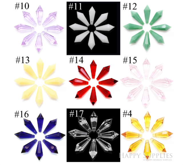 Crystal Icicle Shape Zircon Connector Charm, Glass Bracelet Earring Charms, Crystal Gemstone Earring Pendant Charm Wholesale (TR-189)