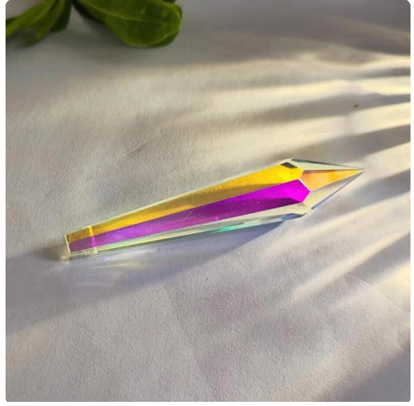 Icicle Crystals for Suncatcher Aura Small Crystal Drop AB Aurora Borealis Prism Rainbow Maker Chandelier Crystal Glass ,Sun Catchers(TR-107)
