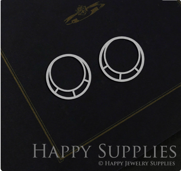 Circle Stainless Steel Charms, Round Steel Charms, Geometry Stainless Steel Jewelry Supplies, DIY Necklace, Earrings (SDE092)