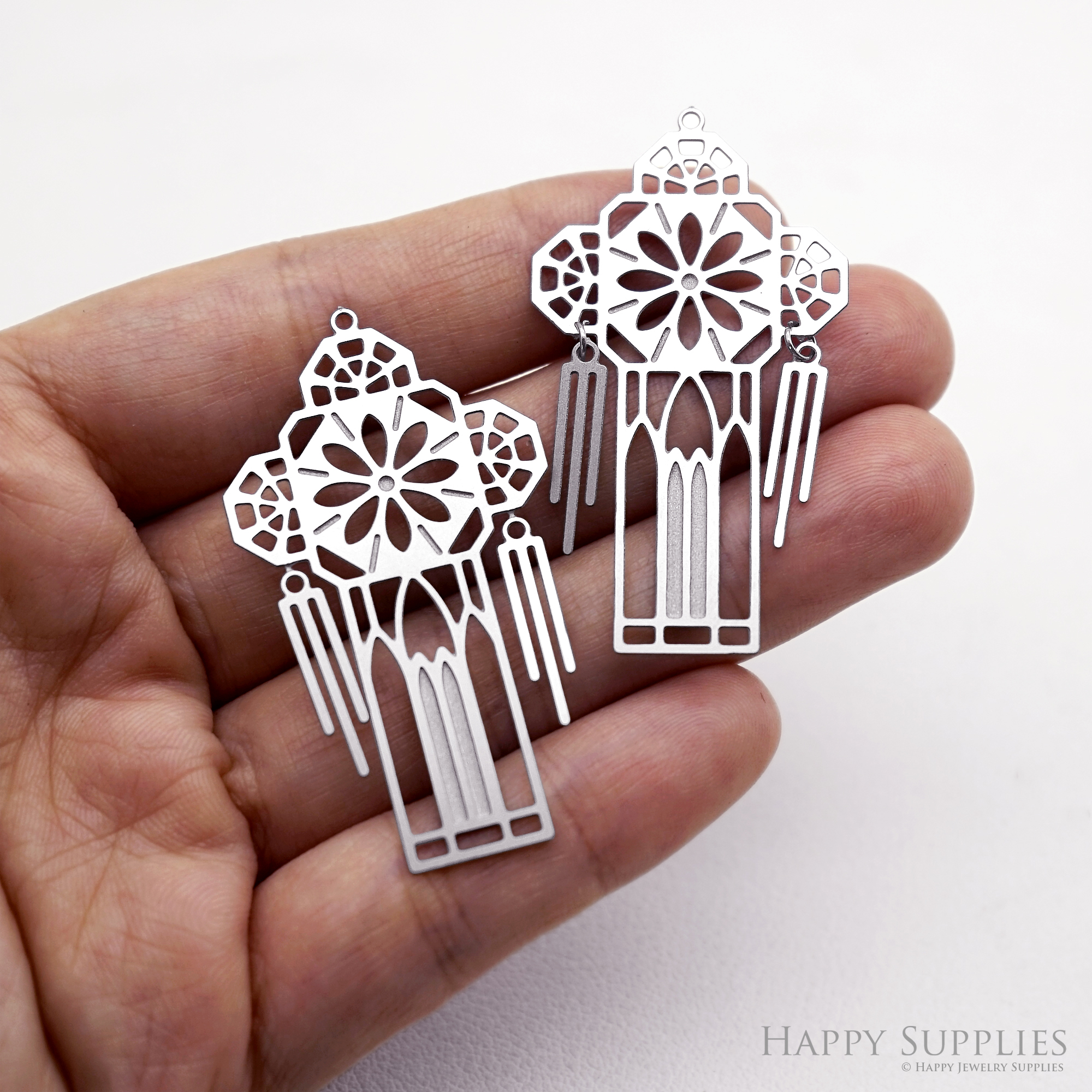 6pcs(1set) Corroded Stainless Steel Jewelry Charms, Cattedrale di Santa Maria Brass Charms, Etched Charms, Corroded Silver Jewelry Findings, Etched Pendants Jewelry Wholesale (SSB1159)