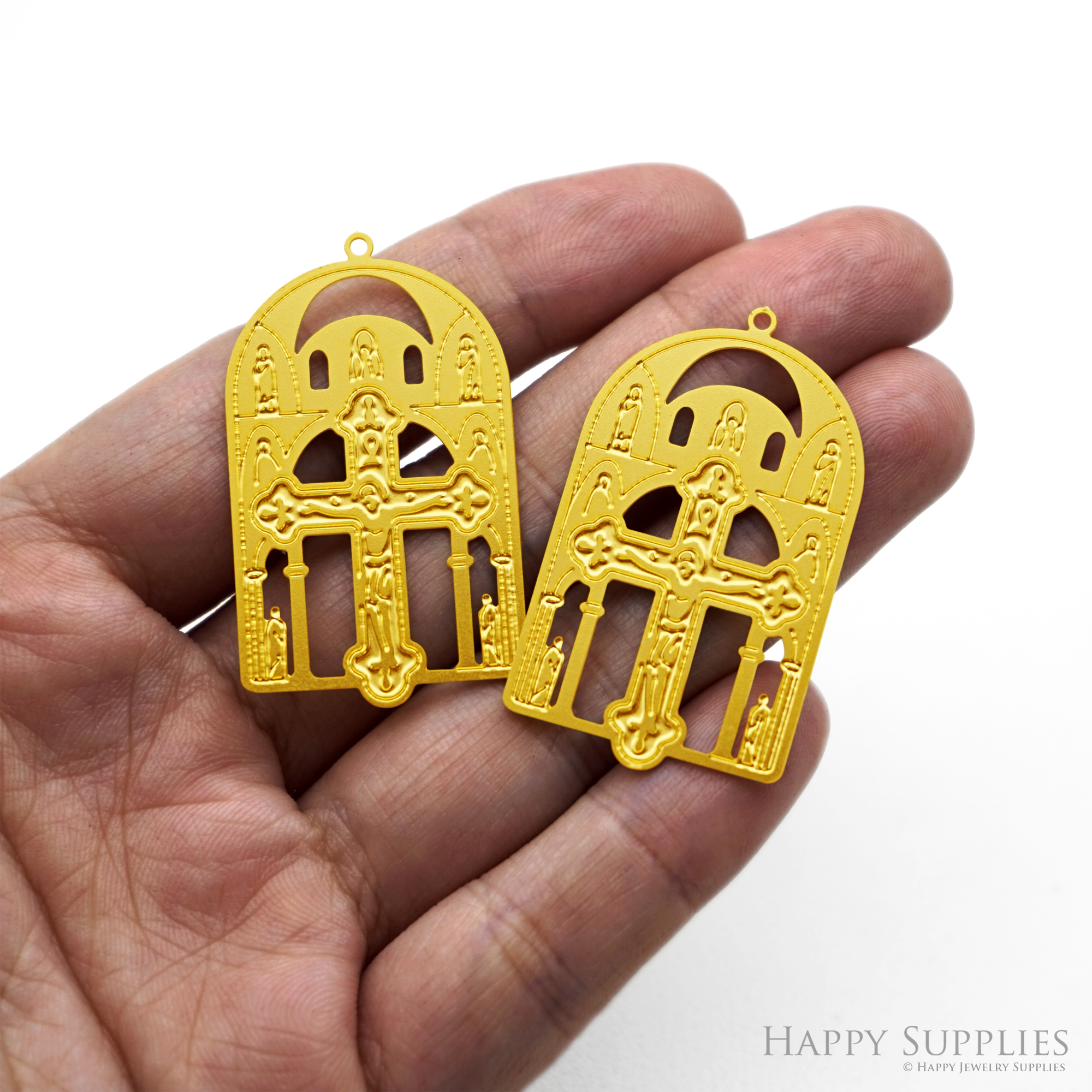 Corroded Stainless Steel Jewelry Charms, Basilica di San Marco Brass Charms, Earring Charms, Etched Silver Jewelry Pendants, Etched Brass Jewelry Findings, Jewelry Wholesale (SSB1161)