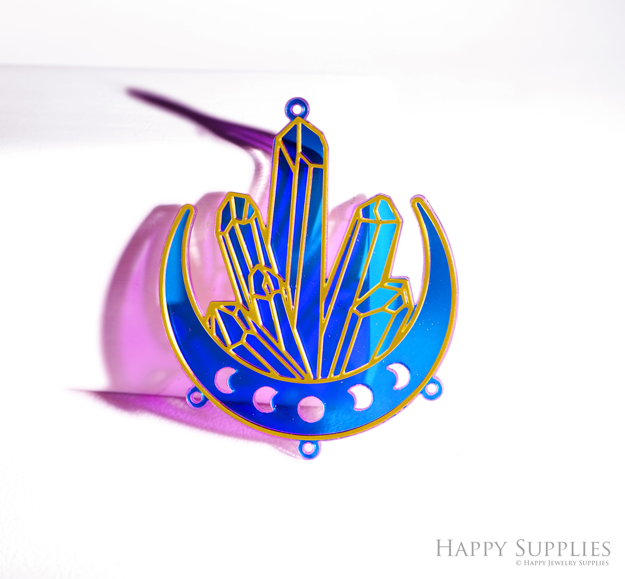 2pcs Rainbow Crystal Pillar Charm, Brass Prism Charm, Iridescent Crystal Pendant, Crystal Connector, DIY Jewelry Making Supplie, Suncatcher(Q116)