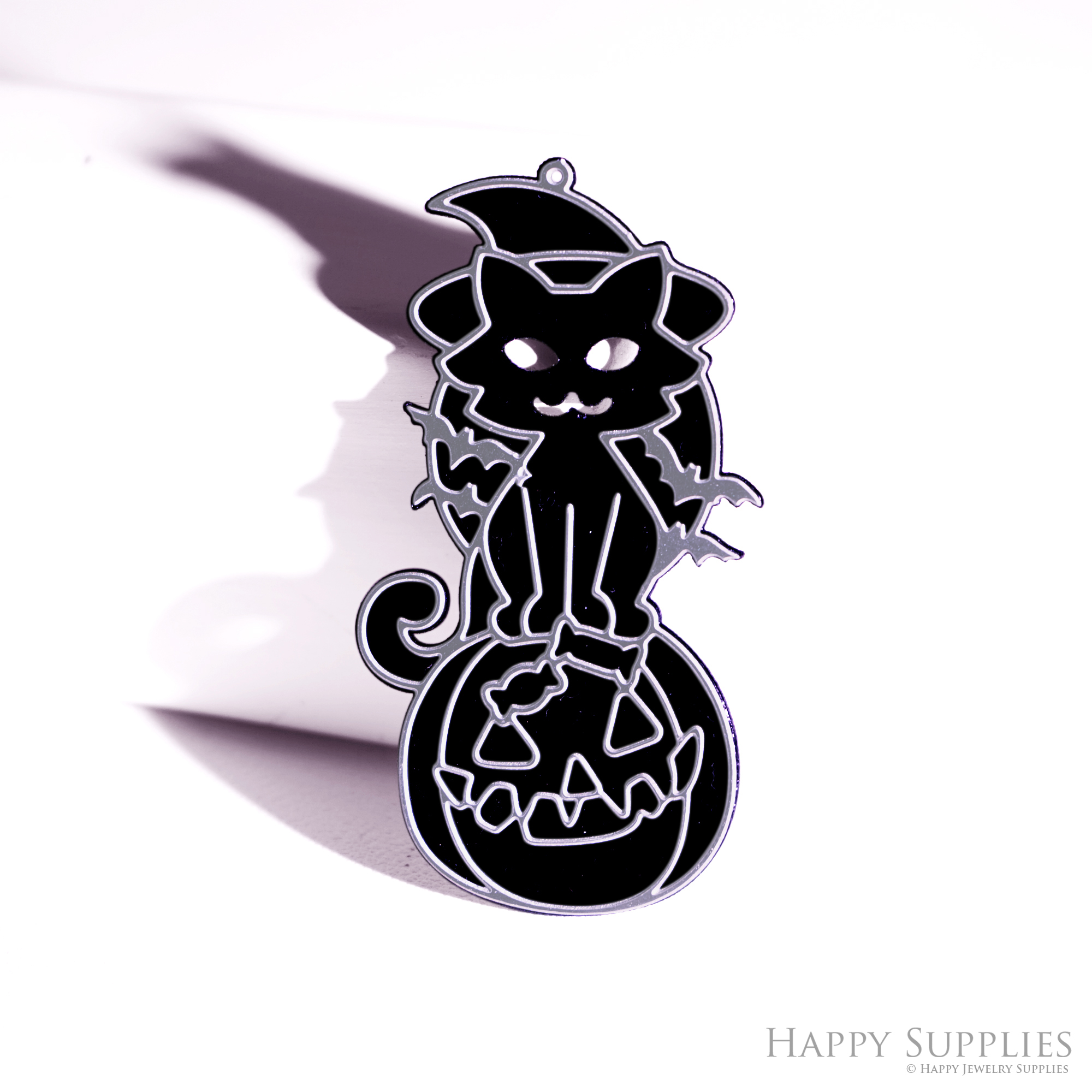 2pcs Rainbow Cat Charm, Brass Prism Charm, Iridescent Cat Pendant, Cat Connector, DIY Jewelry Making Supplie, Suncatcher (Q114)