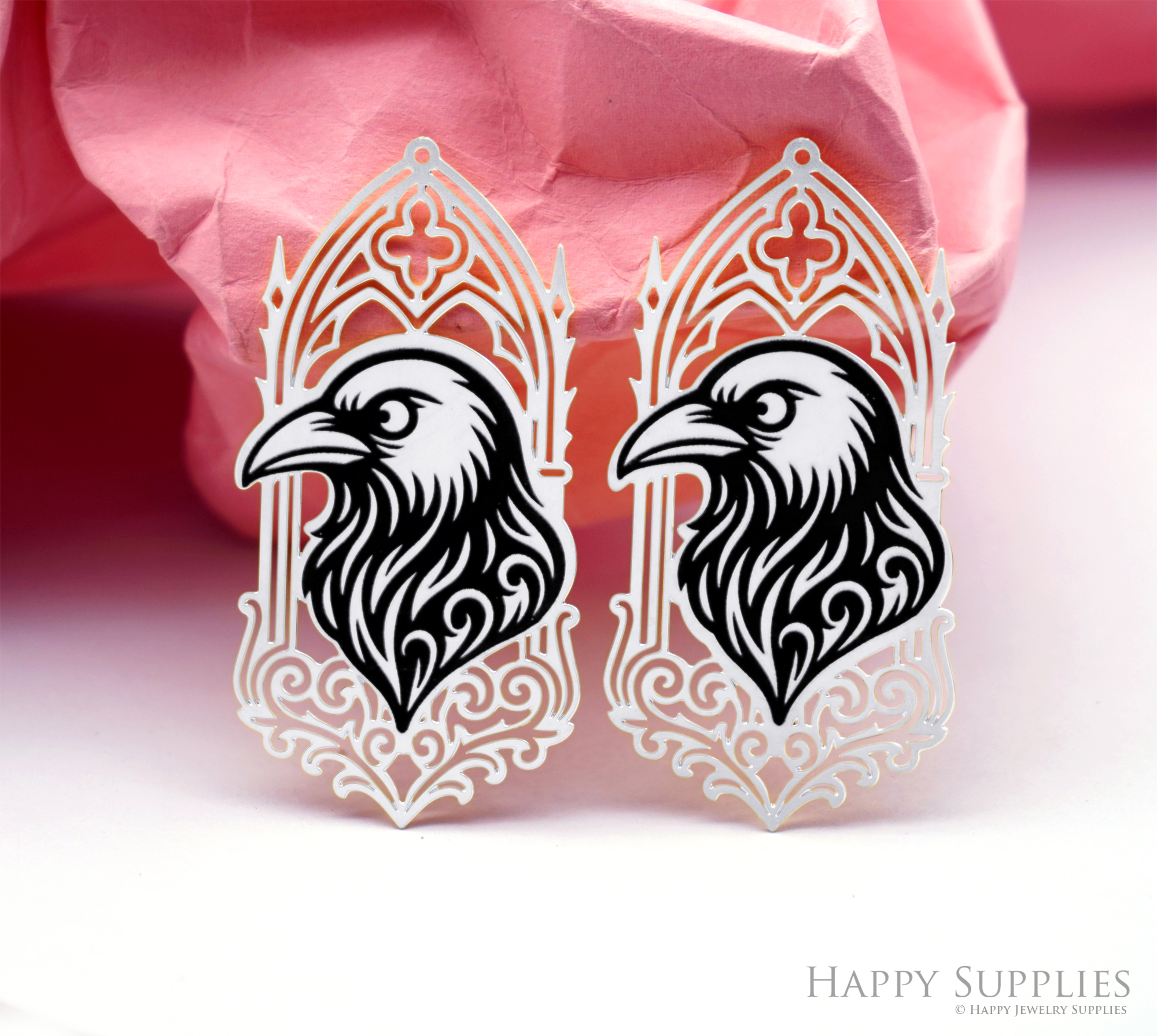 Making Jewelry Findings Raw Brass Bead Pendant Laser Cut Engraved Charm, Eagle Stainless Steel Charms, Necklace Earrings (ERD523)