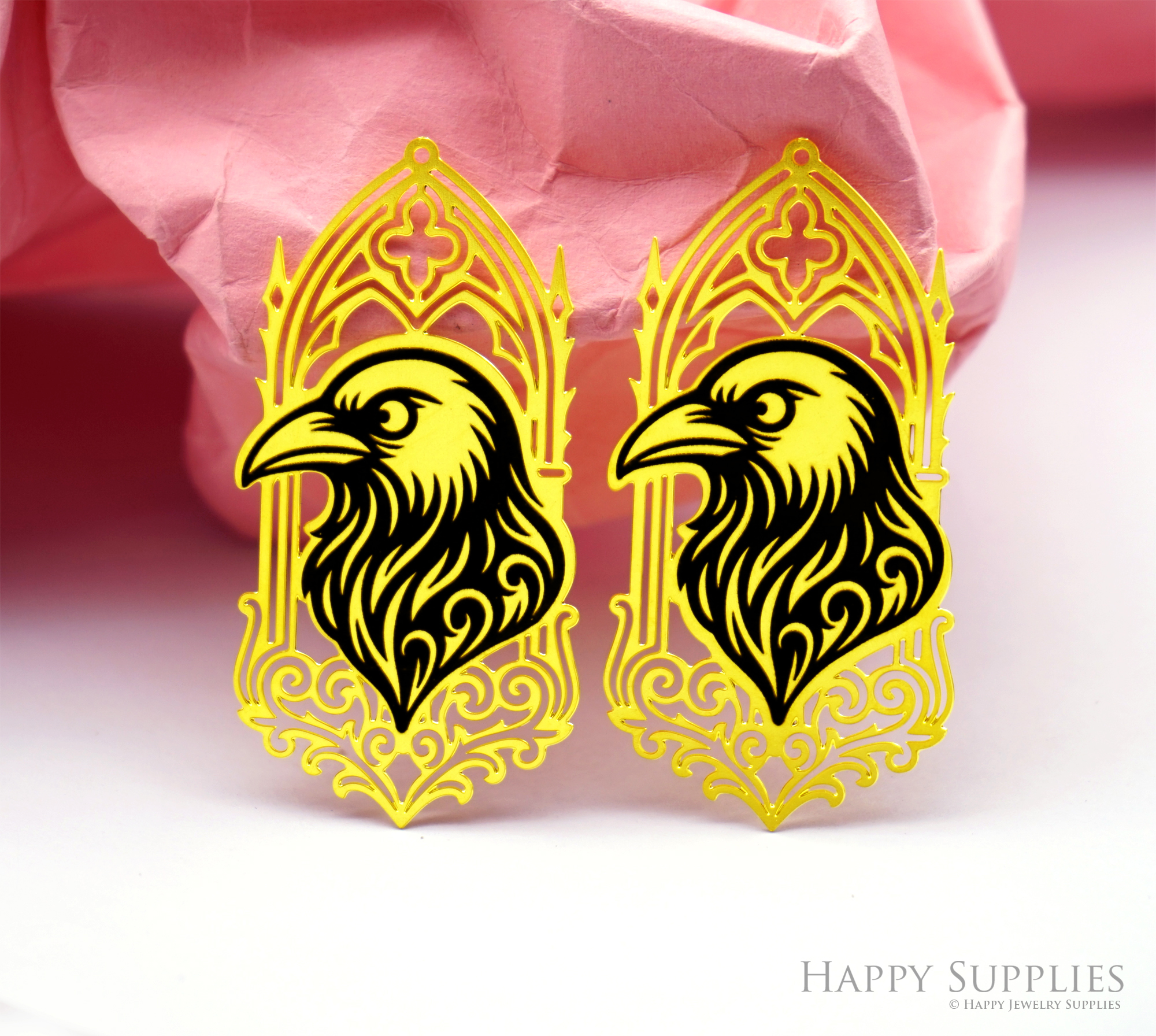Making Jewelry Findings Raw Brass Bead Pendant Laser Cut Engraved Charm, Eagle Stainless Steel Charms, Necklace Earrings (ERD523)