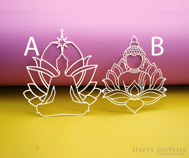 2pcs Stainless Steel Jewelry Charms, Raw Brass Charms, Buddha Charms, Earrings Findings, Stainless Steel Silver Jewelry Pendants, Brass Jewelry Findings, Stainless Steel Pendants Jewelry Wholesale (D3044)
