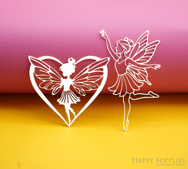 2pcs Stainless Steel Jewelry Charms, Raw Brass Charms, Angel Charms, Earrings Findings, Stainless Steel Silver Jewelry Pendants, Brass Jewelry Findings, Stainless Steel Pendants Jewelry Wholesale (D3045)