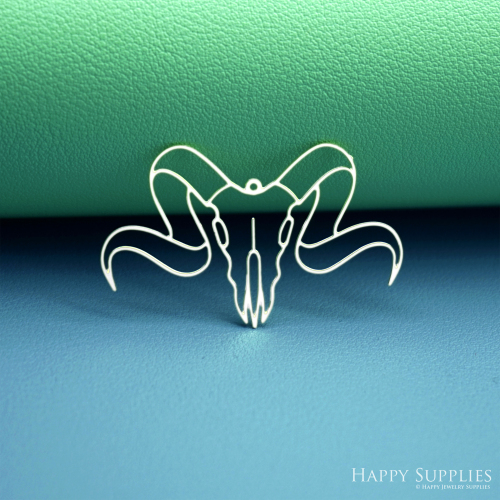 2pcs Stainless Steel Jewelry Charms, Raw Brass Charms, Bull Charms, Earrings Findings, Stainless Steel Silver Jewelry Pendants, Brass Jewelry Findings, Stainless Steel Pendants Jewelry Wholesale (D3041)