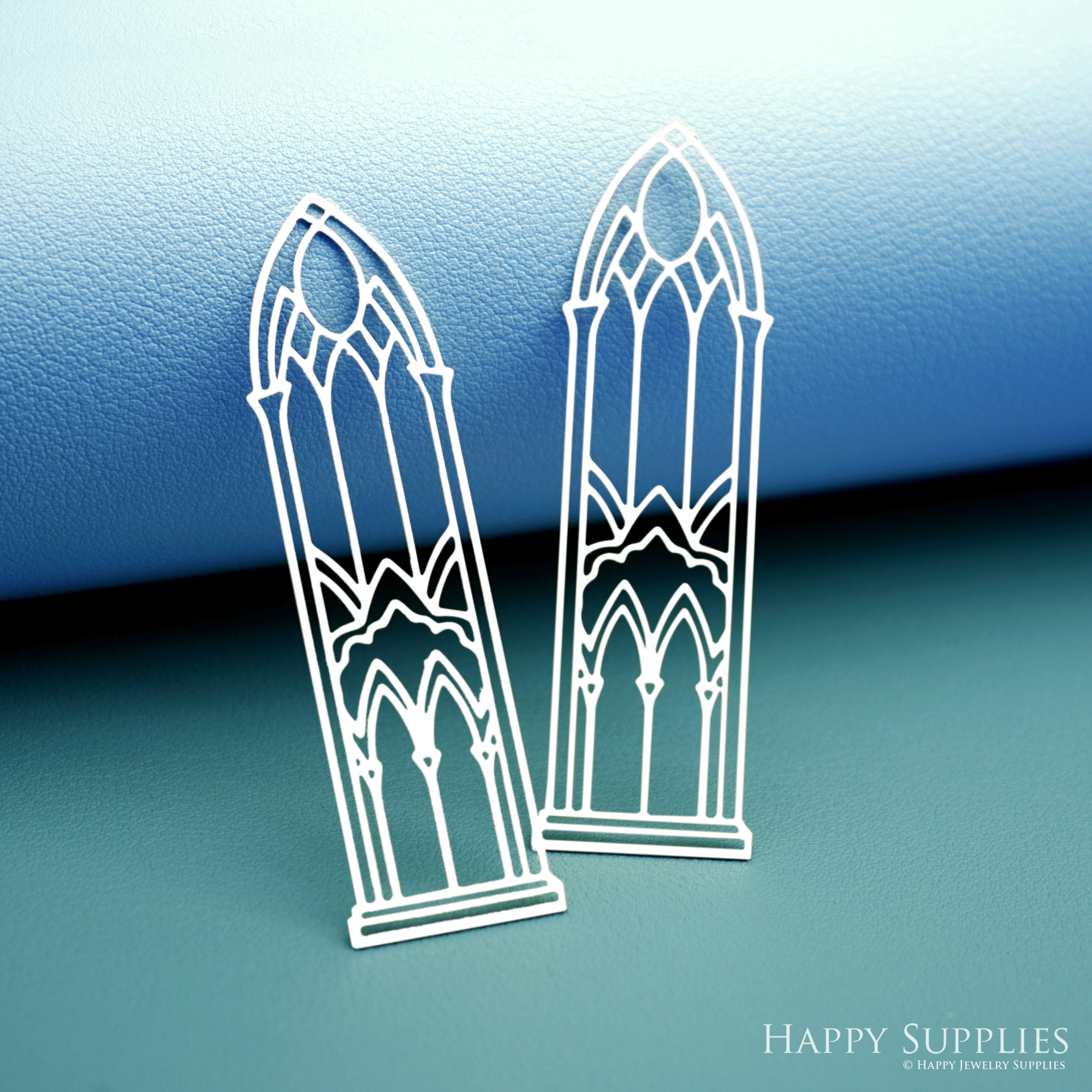 2pcs Stainless Steel Jewelry Charms, Raw Brass Charms, Gothic Cathedral Window Charms, Earrings Findings, Stainless Steel Silver Jewelry Pendants, Brass Jewelry Findings, Stainless Steel Pendants Jewelry Wholesale (D3048)