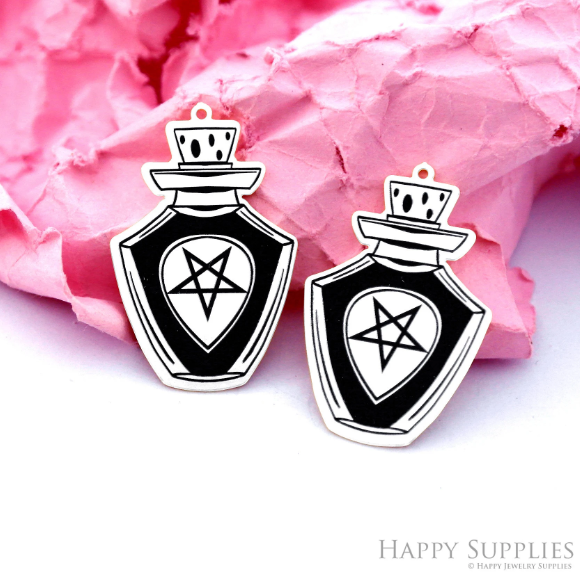 Making Jewelry Findings Raw Brass Bead Pendant Laser Cut Engraved Charm, Bottle Stainless Steel Charms, Necklace Earrings (ERD366)