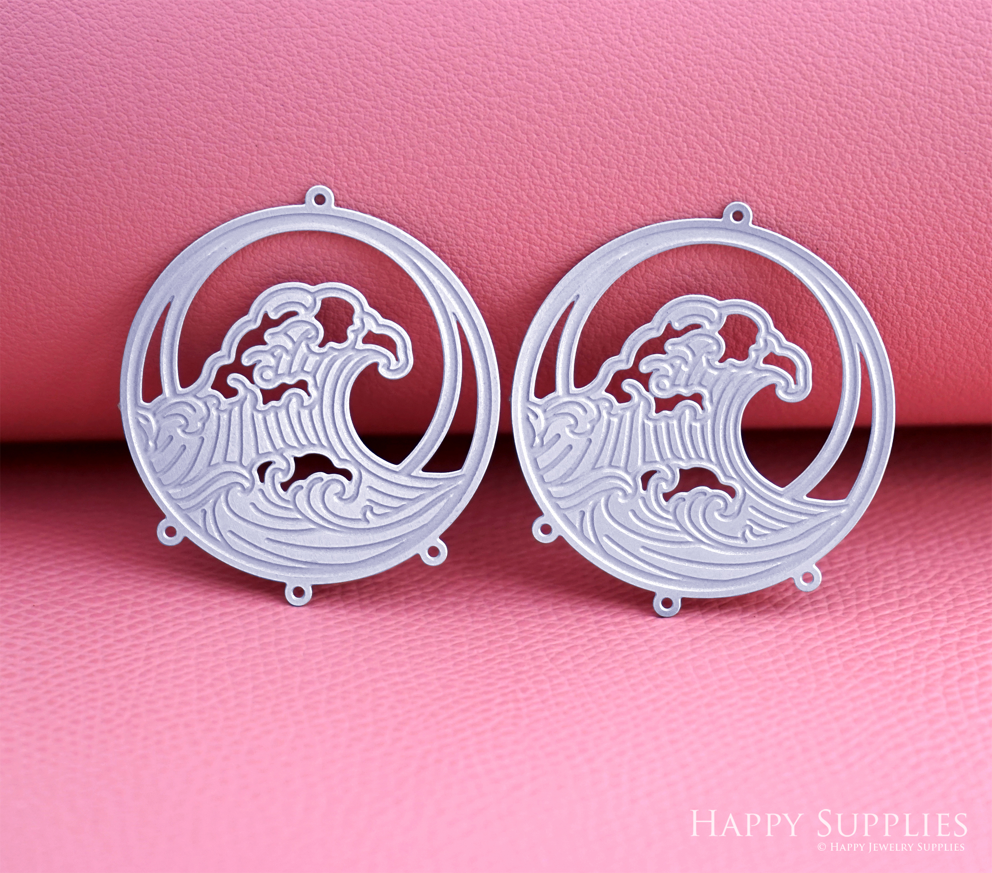 Corroded Stainless Steel Jewelry Charms, Wave Brass Charms, Earring Charms, Etched Silver Jewelry Pendants, Etched Brass Jewelry Findings, Jewelry Wholesale (SSB1174)