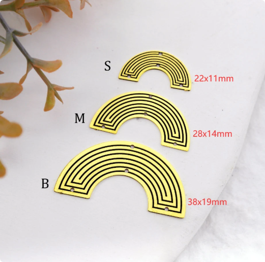 Making Jewelry Findings Raw Brass Bead Pendant Laser Cut Engraved Charm, Geometric Stainless Steel Charms, Necklace Earrings (ERD374)