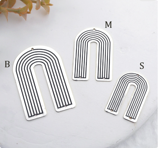 Making Jewelry Findings Raw Brass Bead Pendant Laser Cut Engraved Charm, Geometric Stainless Steel Charms, Necklace Earrings (ERD375)