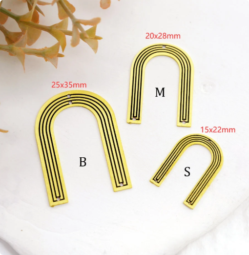 Making Jewelry Findings Raw Brass Bead Pendant Laser Cut Engraved Charm, Geometric Stainless Steel Charms, Necklace Earrings (ERD376)