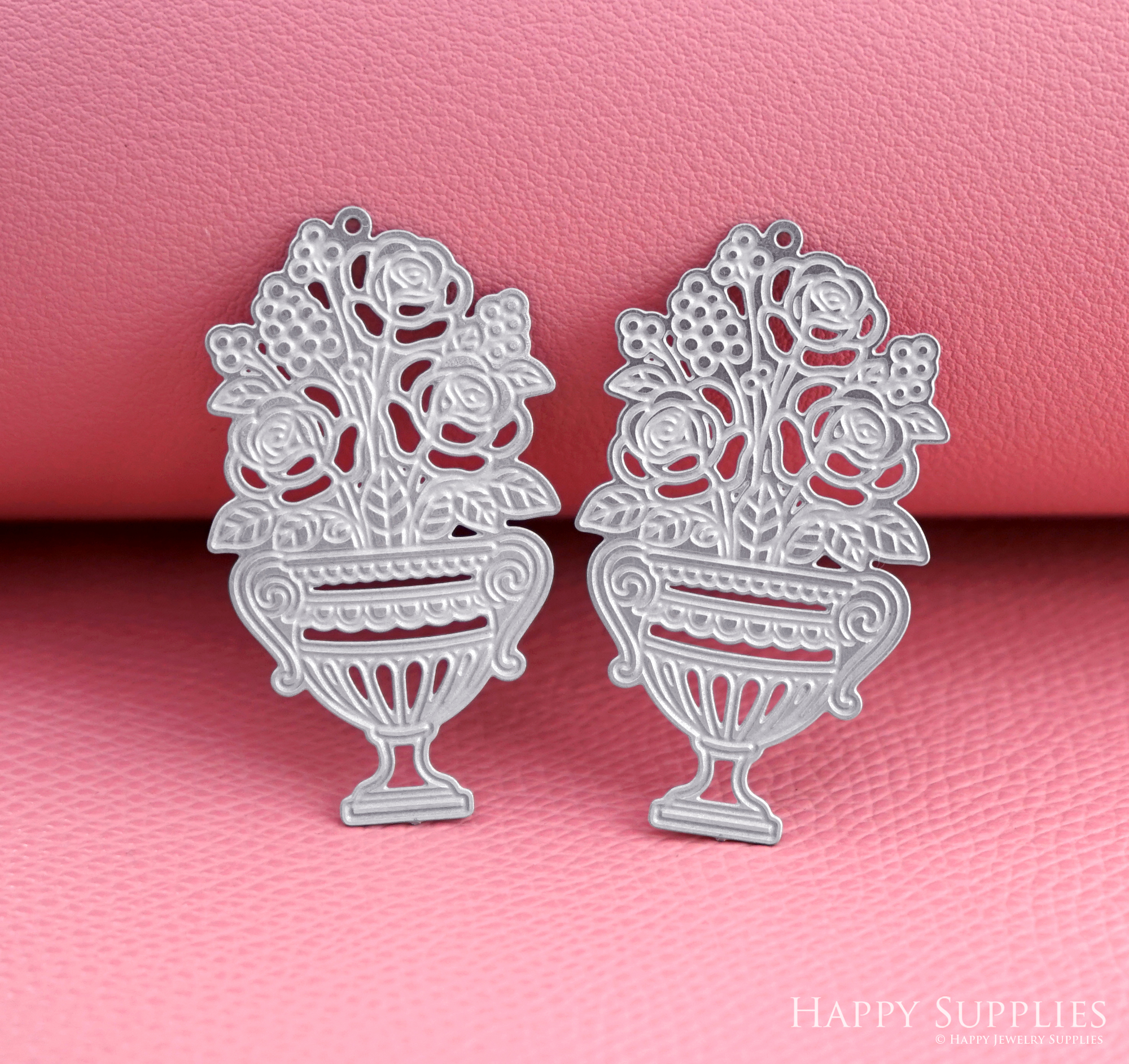 Corroded Stainless Steel Jewelry Charms, Flower Brass Charms, Earring Charms, Etched Silver Jewelry Pendants, Etched Brass Jewelry Findings, Jewelry Wholesale (SSB1177)