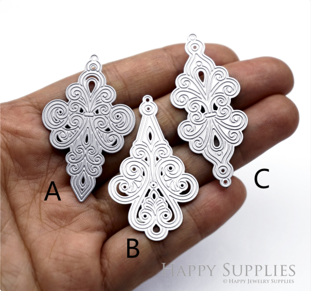 Corroded Stainless Steel Jewelry Charms, Geometric Brass Charms, Earring Charms, Etched Silver Jewelry Pendants, Etched Brass Jewelry Findings, Jewelry Wholesale (SSB1180)