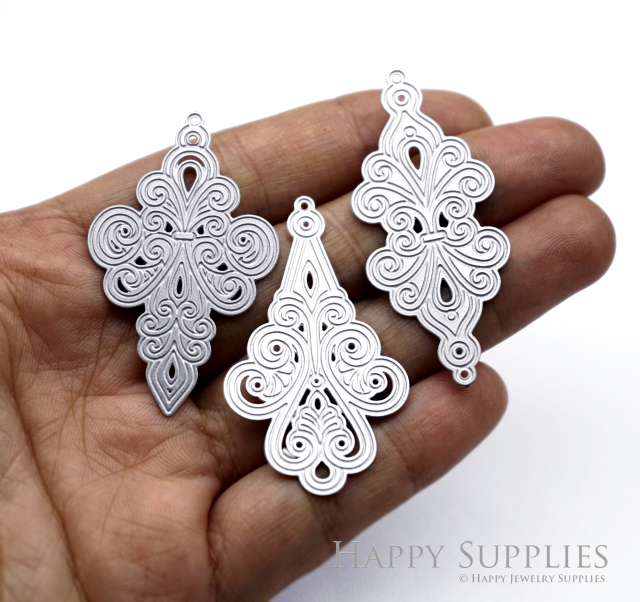 Corroded Stainless Steel Jewelry Charms, Geometric Brass Charms, Earring Charms, Etched Silver Jewelry Pendants, Etched Brass Jewelry Findings, Jewelry Wholesale (SSB1180)