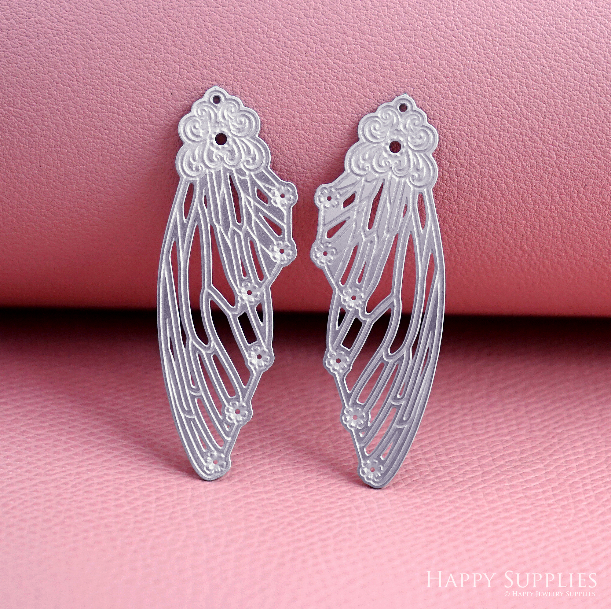 Corroded Stainless Steel Jewelry Charms, Wings Brass Charms, Earring Charms, Etched Silver Jewelry Pendants, Etched Brass Jewelry Findings, Jewelry Wholesale (SSB1182)