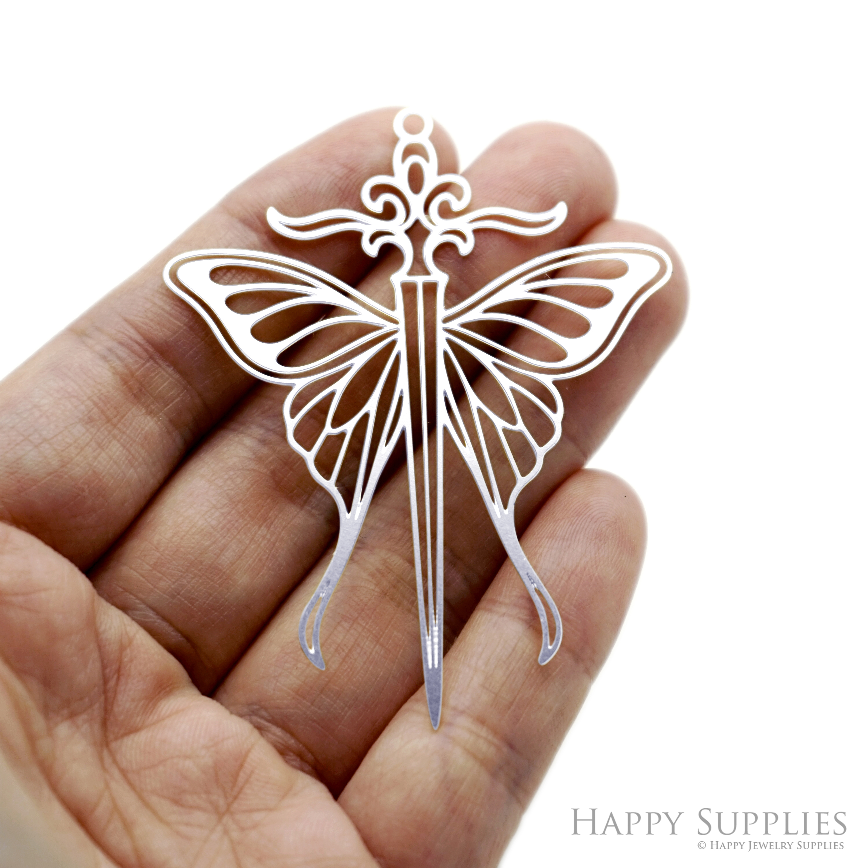 2pcs Stainless Steel Jewelry Charms, Raw Brass Charms, Butterfly Charms, Earrings Findings, Stainless Steel Silver Jewelry Pendants, Brass Jewelry Findings, Stainless Steel Pendants Jewelry Wholesale (D3049)