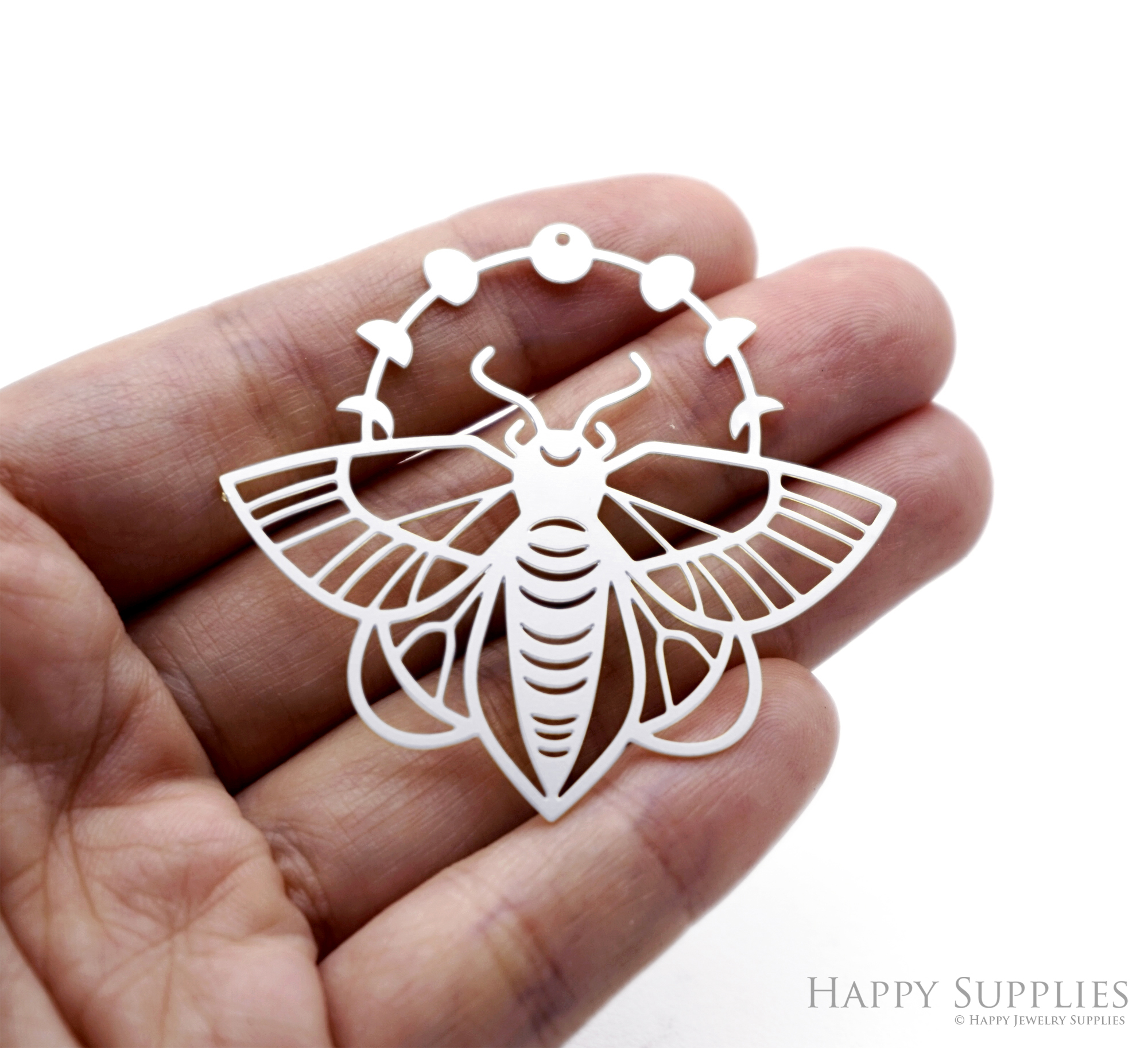 2pcs Stainless Steel Jewelry Charms, Raw Brass Charms, Moth Charms, Earrings Findings, Stainless Steel Silver Jewelry Pendants, Brass Jewelry Findings, Stainless Steel Pendants Jewelry Wholesale (D3052)