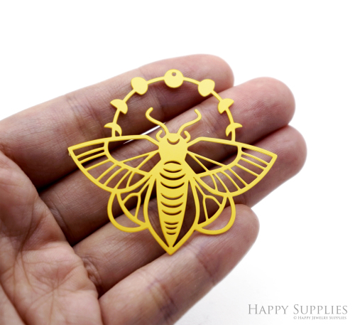 2pcs Stainless Steel Jewelry Charms, Raw Brass Charms, Moth Charms, Earrings Findings, Stainless Steel Silver Jewelry Pendants, Brass Jewelry Findings, Stainless Steel Pendants Jewelry Wholesale (D3052)