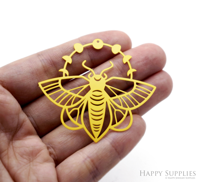 2pcs Stainless Steel Jewelry Charms, Raw Brass Charms, Moth Charms, Earrings Findings, Stainless Steel Silver Jewelry Pendants, Brass Jewelry Findings, Stainless Steel Pendants Jewelry Wholesale (D3052)