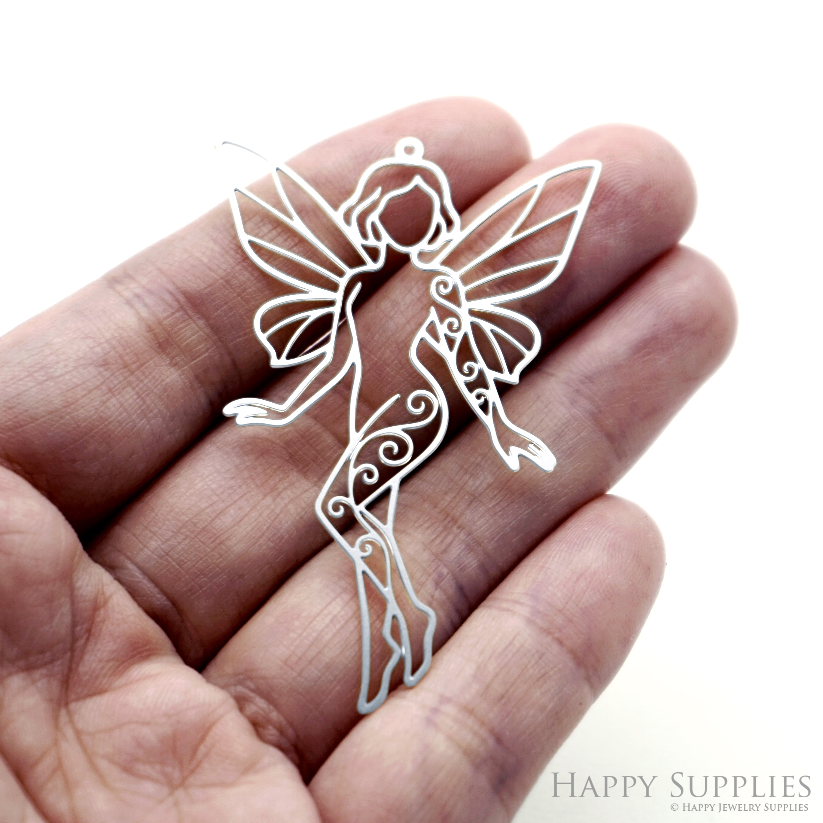 2pcs Stainless Steel Jewelry Charms, Raw Brass Charms, Angel Charms, Earrings Findings, Stainless Steel Silver Jewelry Pendants, Brass Jewelry Findings, Stainless Steel Pendants Jewelry Wholesale (D3054)