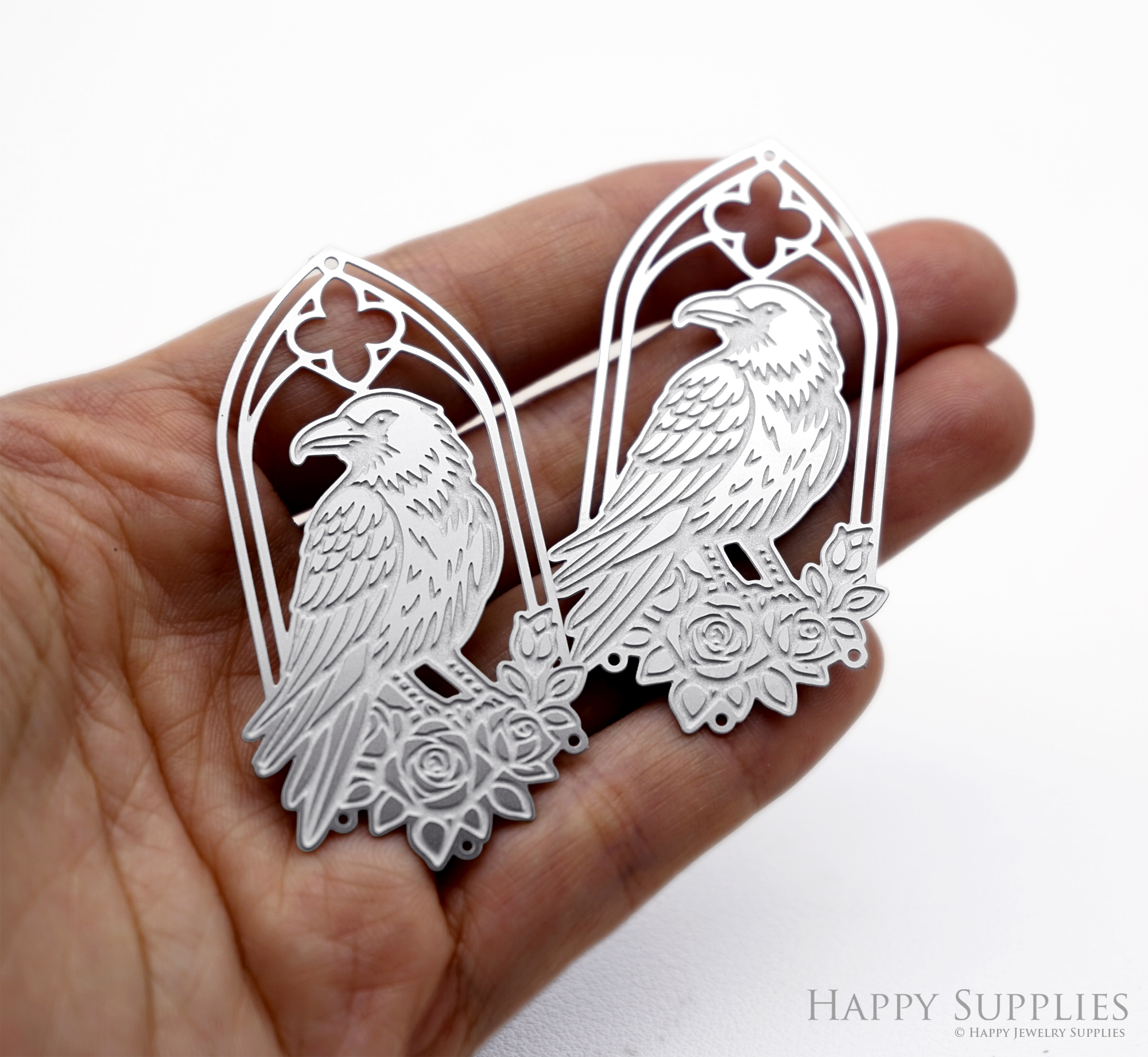 Corroded Stainless Steel Jewelry Charms, Eagle Brass Charms, Earring Charms, Etched Silver Jewelry Pendants, Etched Brass Jewelry Findings, Jewelry Wholesale (SSB1192)