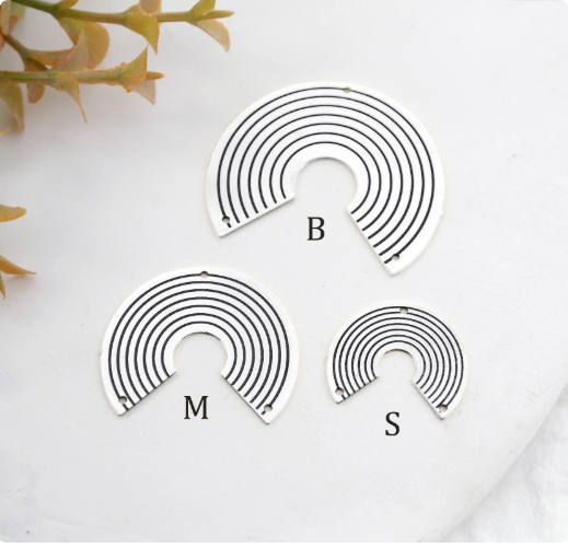 Making Jewelry Findings Raw Brass Bead Pendant Laser Cut Engraved Charm, Geometric Stainless Steel Charms, Necklace Earrings (ERD379)