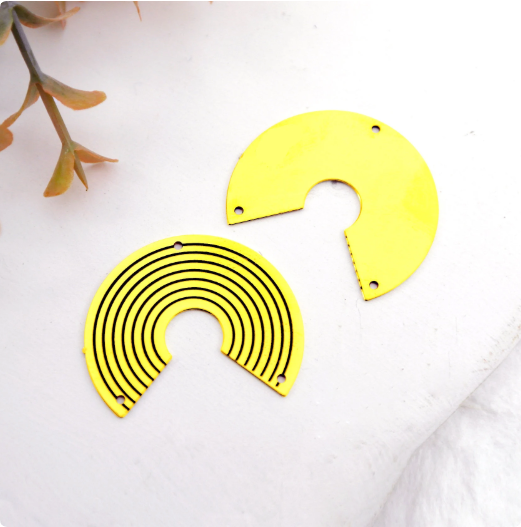 Making Jewelry Findings Raw Brass Bead Pendant Laser Cut Engraved Charm, Geometric Stainless Steel Charms, Necklace Earrings (ERD379)