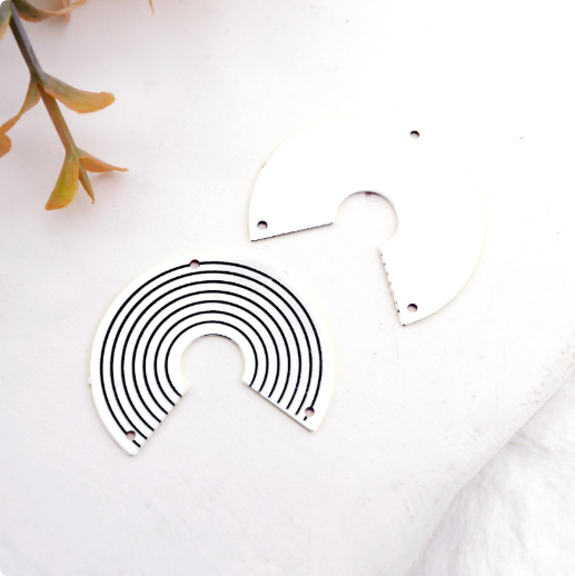 Making Jewelry Findings Raw Brass Bead Pendant Laser Cut Engraved Charm, Geometric Stainless Steel Charms, Necklace Earrings (ERD379)