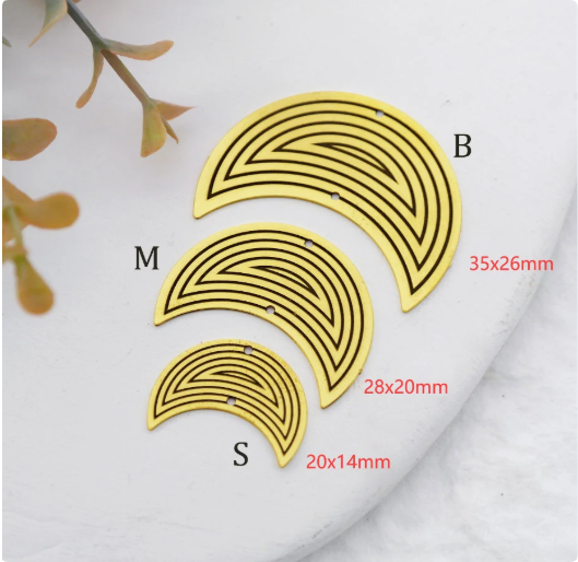 Making Jewelry Findings Raw Brass Bead Pendant Laser Cut Engraved Charm, Geometric Stainless Steel Charms, Necklace Earrings (ERD380)