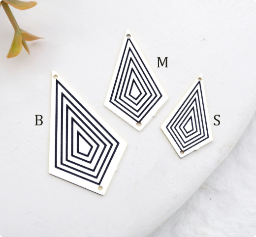 Making Jewelry Findings Raw Brass Bead Pendant Laser Cut Engraved Charm, Geometric Stainless Steel Charms, Necklace Earrings (ERD382)