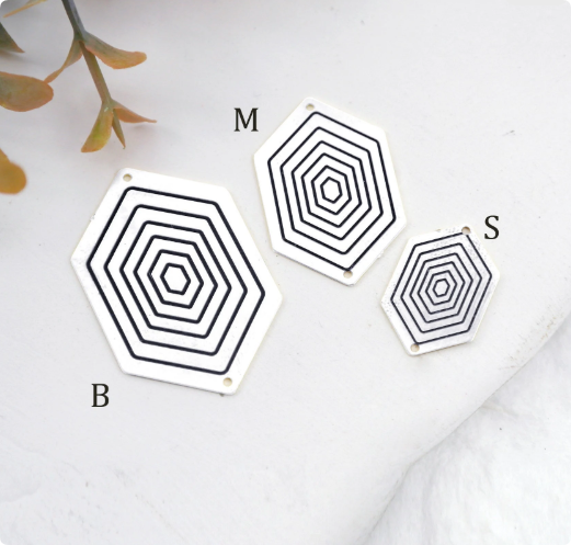 Making Jewelry Findings Raw Brass Bead Pendant Laser Cut Engraved Charm, Geometric Stainless Steel Charms, Necklace Earrings (ERD381)