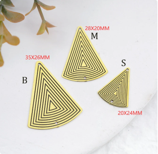 Making Jewelry Findings Raw Brass Bead Pendant Laser Cut Engraved Charm, Geometric Stainless Steel Charms, Necklace Earrings (ERD383)