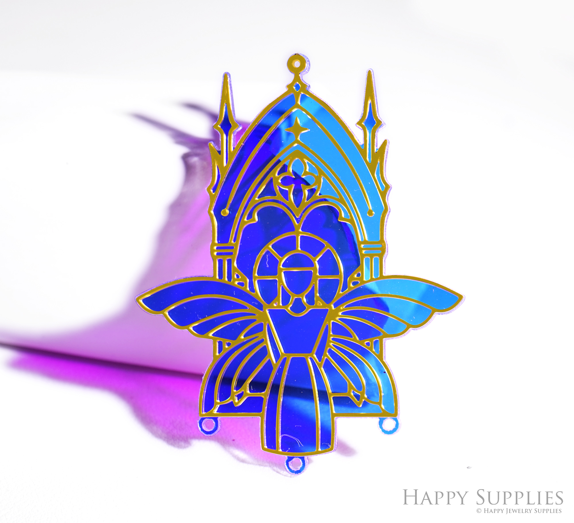 2pcs Rainbow Angel Charm, Brass Prism Charm, Iridescent Angel Pendant, Angel Connector, DIY Jewelry Making Supplie, Angel Suncatchers (Q120)