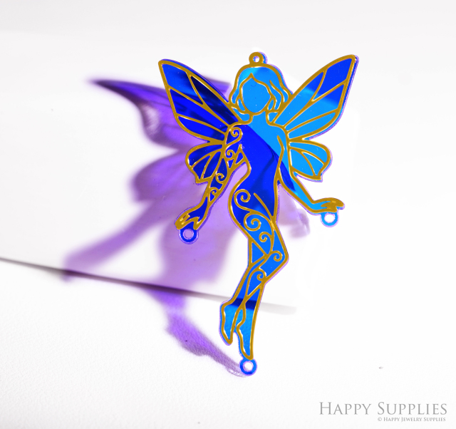 2pcs Rainbow Angel Charm, Brass Prism Charm, Iridescent Angel Pendant, Angel Connector, DIY Jewelry Making Supplie, Angel Suncatchers (Q119)